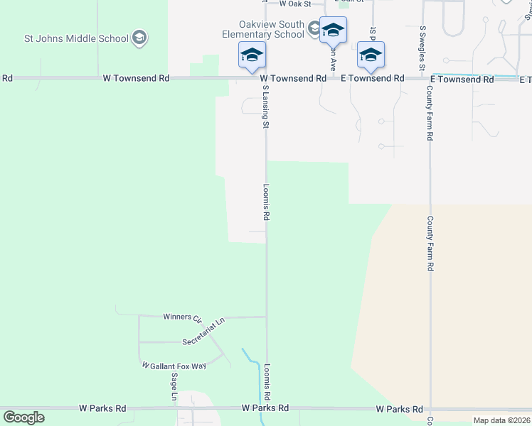 map of restaurants, bars, coffee shops, grocery stores, and more near 1636 South Lansing Street in St. Johns