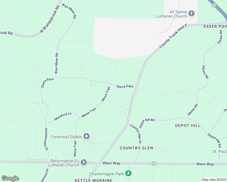 map of restaurants, bars, coffee shops, grocery stores, and more near S34W32585 Sierra Pass in Dousman