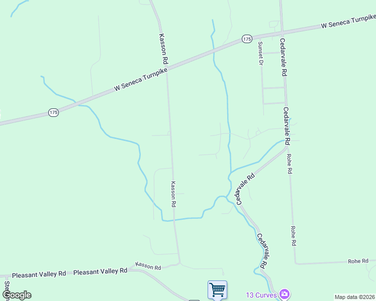 map of restaurants, bars, coffee shops, grocery stores, and more near 4436 Kasson Road in Syracuse