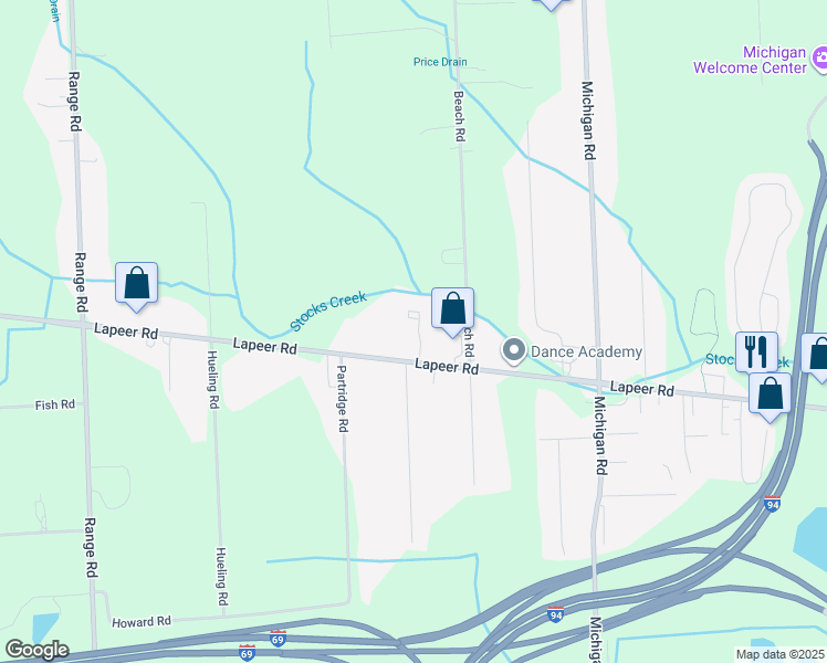 map of restaurants, bars, coffee shops, grocery stores, and more near 4172 Lapeer Road in Port Huron