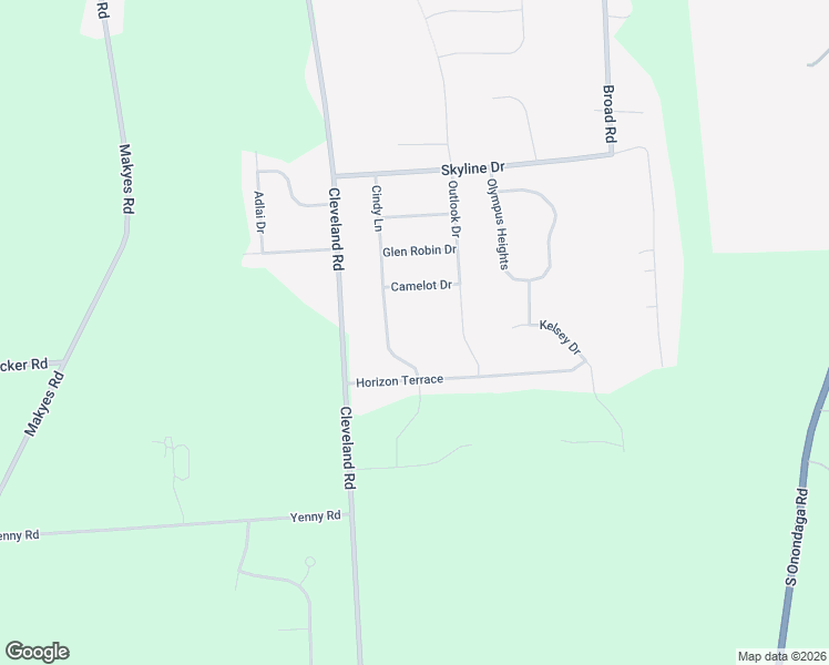 map of restaurants, bars, coffee shops, grocery stores, and more near 4370 Cindy Lane in Syracuse