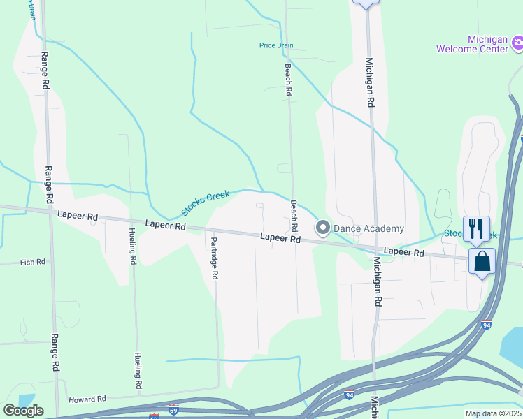 map of restaurants, bars, coffee shops, grocery stores, and more near 4172 Lapeer Road in Port Huron