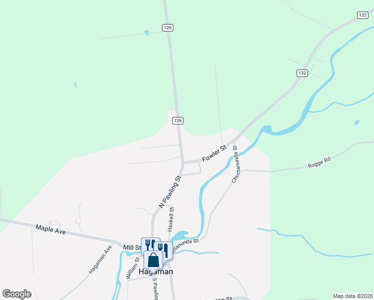 map of restaurants, bars, coffee shops, grocery stores, and more near 13 Fowler Street in Hagaman