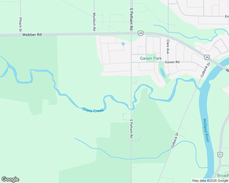 map of restaurants, bars, coffee shops, grocery stores, and more near 245 South Pelham Road in Welland