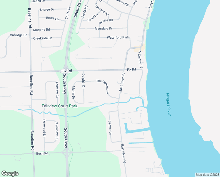 map of restaurants, bars, coffee shops, grocery stores, and more near 61 The Commons in Grand Island