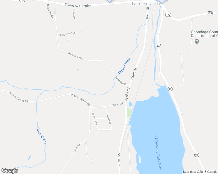 map of restaurants, bars, coffee shops, grocery stores, and more near 4699 Bamerick Road in Jamesville