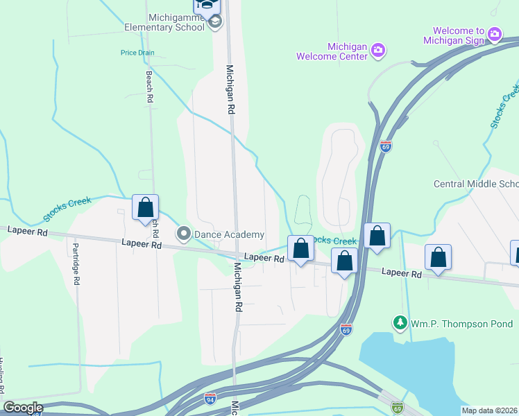 map of restaurants, bars, coffee shops, grocery stores, and more near 2565 Herber Drive in Port Huron