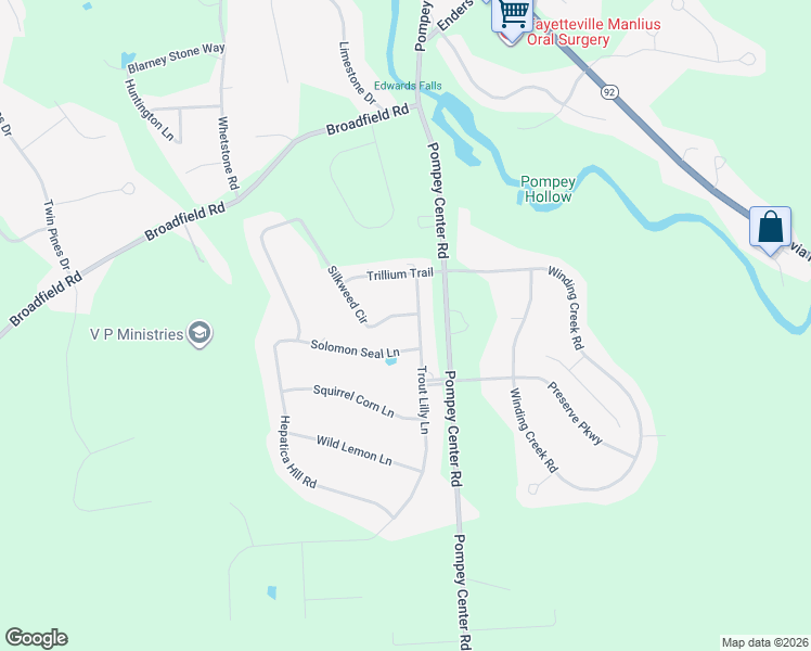 map of restaurants, bars, coffee shops, grocery stores, and more near 4329 Trout Lilly Ln in Manlius