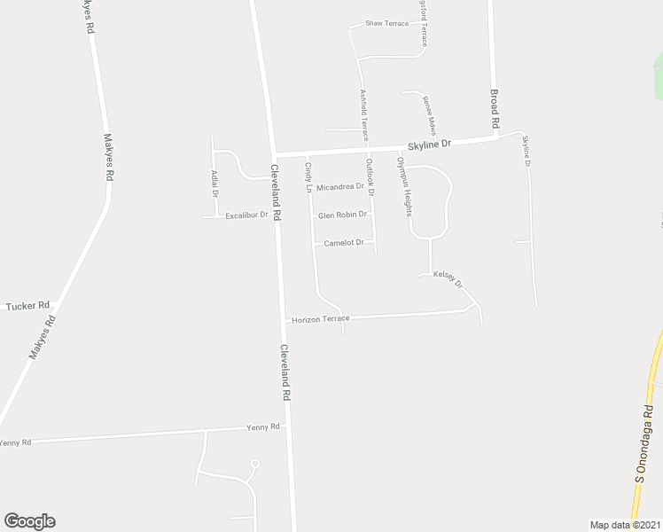 map of restaurants, bars, coffee shops, grocery stores, and more near 4370 Cindy Ln in Syracuse