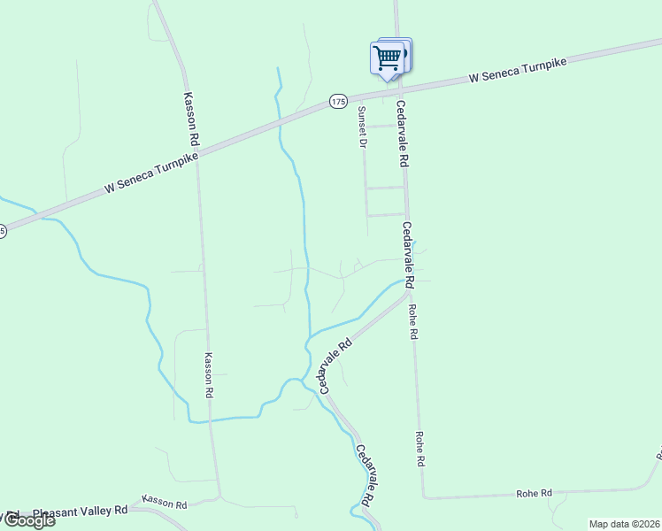 map of restaurants, bars, coffee shops, grocery stores, and more near 4375 Southern Pine Way in Syracuse