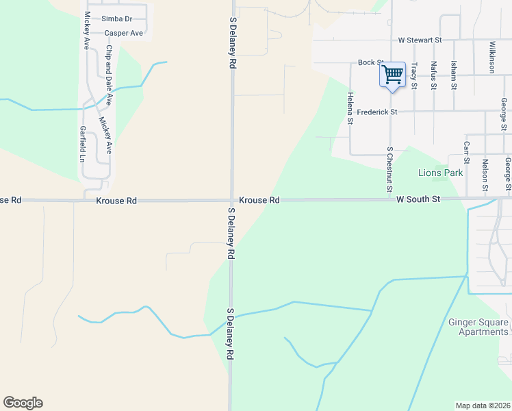map of restaurants, bars, coffee shops, grocery stores, and more near 1001-2099 Krouse Road in Owosso