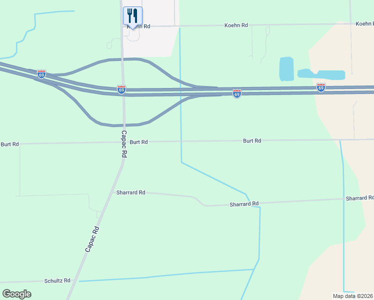 map of restaurants, bars, coffee shops, grocery stores, and more near 14865 Burt Road in St. Clair County