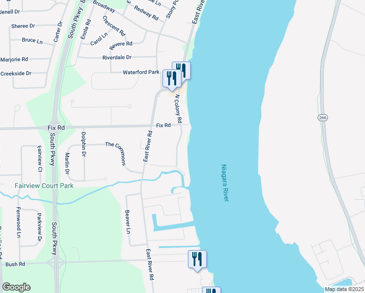 map of restaurants, bars, coffee shops, grocery stores, and more near 775 North Colony Road in Grand Island