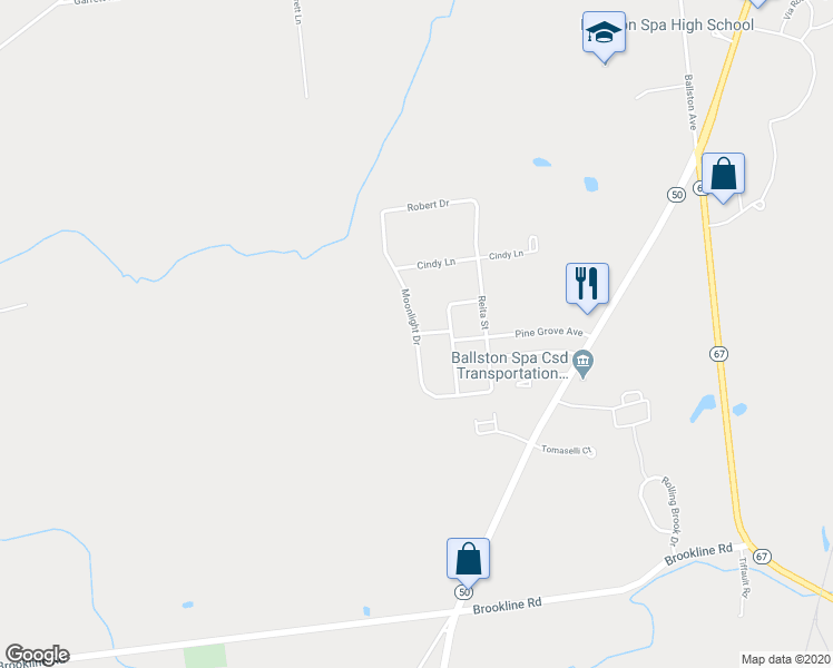 map of restaurants, bars, coffee shops, grocery stores, and more near 3 Pinegrove Avenue in Ballston Spa