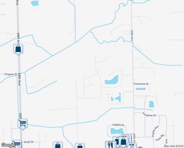 map of restaurants, bars, coffee shops, grocery stores, and more near in Allendale Charter Township