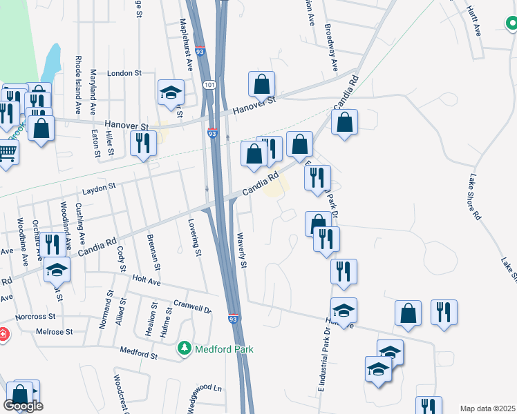 map of restaurants, bars, coffee shops, grocery stores, and more near 207 Elton Avenue in Manchester