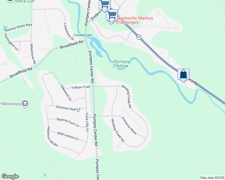 map of restaurants, bars, coffee shops, grocery stores, and more near 4228 Winding Creek Rd in Manlius