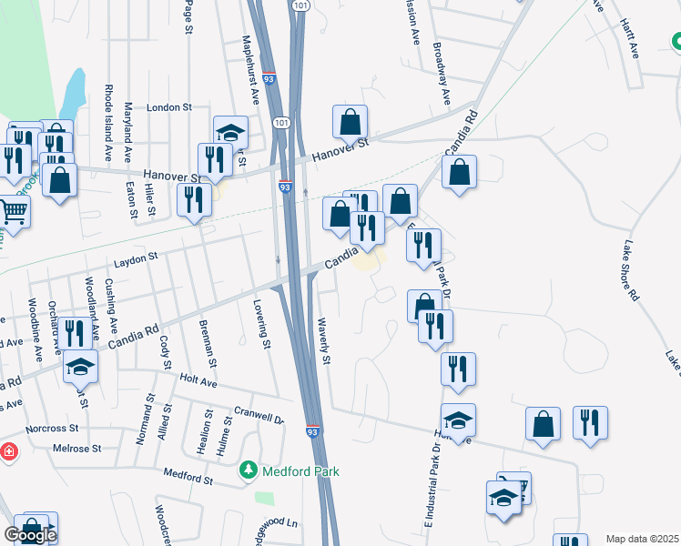map of restaurants, bars, coffee shops, grocery stores, and more near 207 Elton Avenue in Manchester