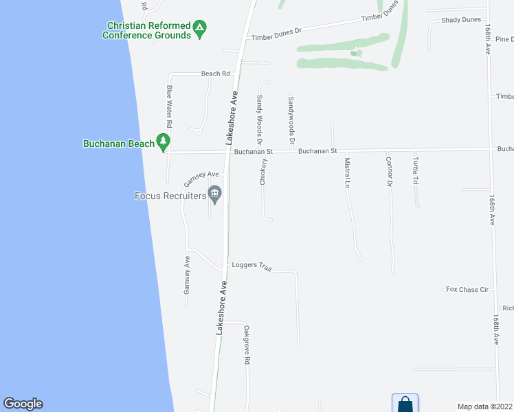 map of restaurants, bars, coffee shops, grocery stores, and more near 11865 Chickory in Grand Haven