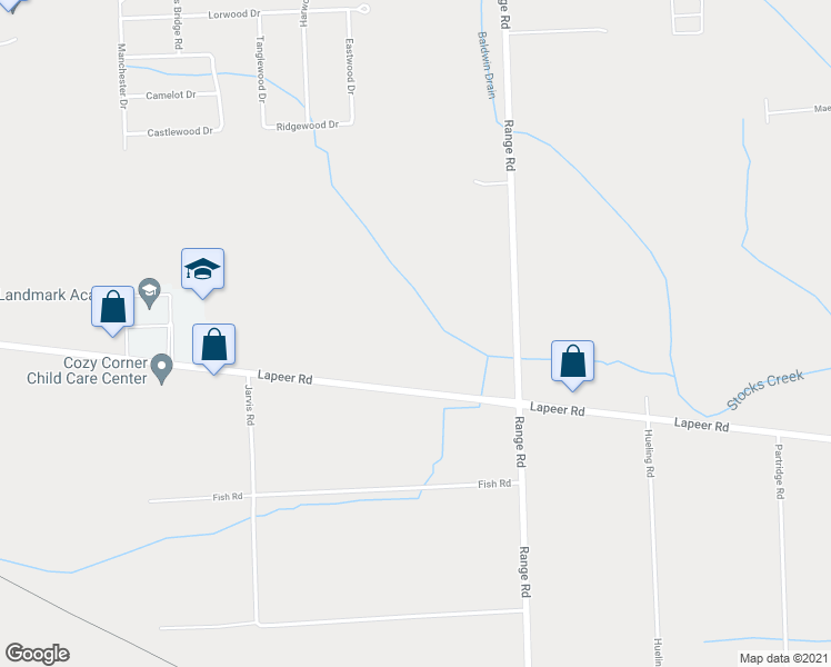 map of restaurants, bars, coffee shops, grocery stores, and more near 4560 Lapeer Road in Smiths Creek
