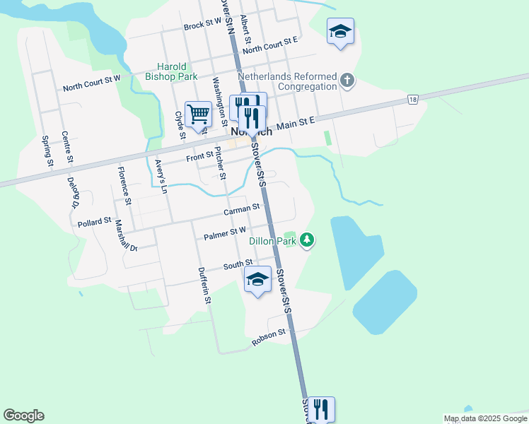 map of restaurants, bars, coffee shops, grocery stores, and more near 41 Oxford 59 in Norwich