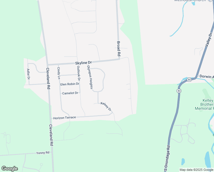 map of restaurants, bars, coffee shops, grocery stores, and more near 4355 Olympus Heights in Syracuse