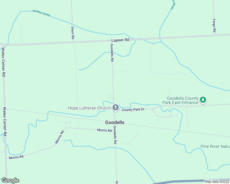map of restaurants, bars, coffee shops, grocery stores, and more near 2838 Goodells Road in Goodells