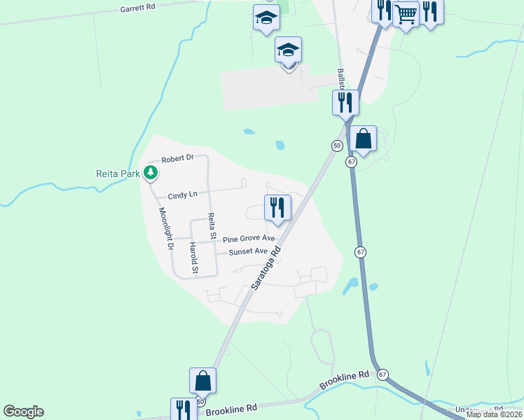 map of restaurants, bars, coffee shops, grocery stores, and more near 4 Pine Grove Avenue in Ballston Spa
