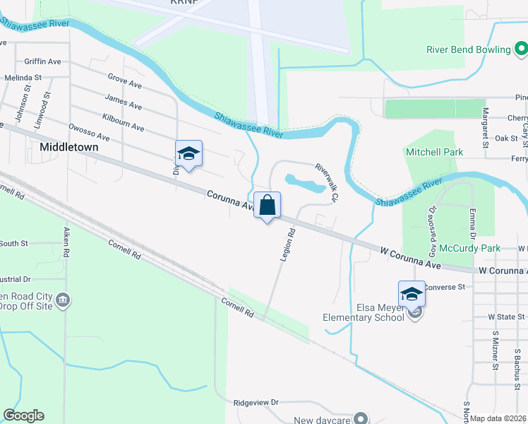 map of restaurants, bars, coffee shops, grocery stores, and more near 861 West Corunna Avenue in Corunna