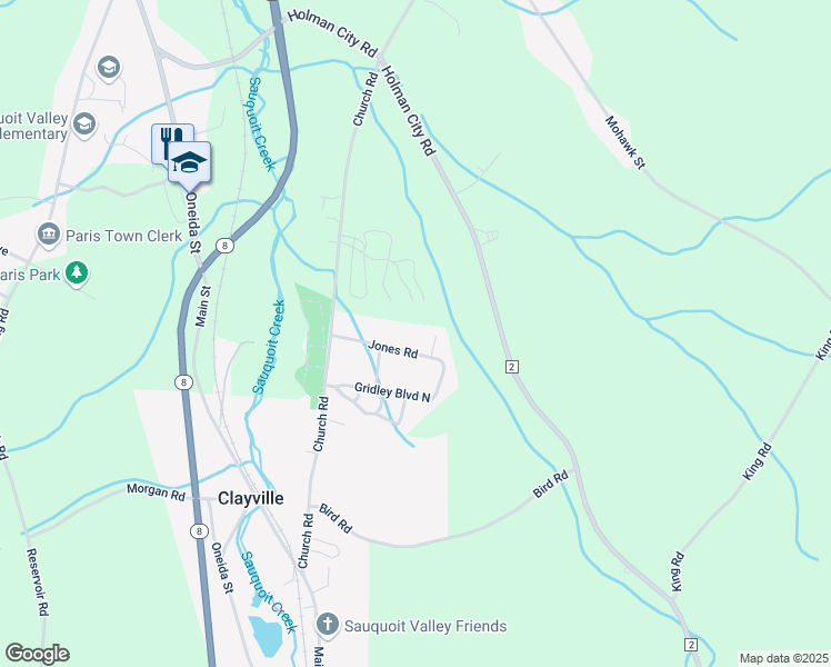map of restaurants, bars, coffee shops, grocery stores, and more near 16 Jones Road in Paris