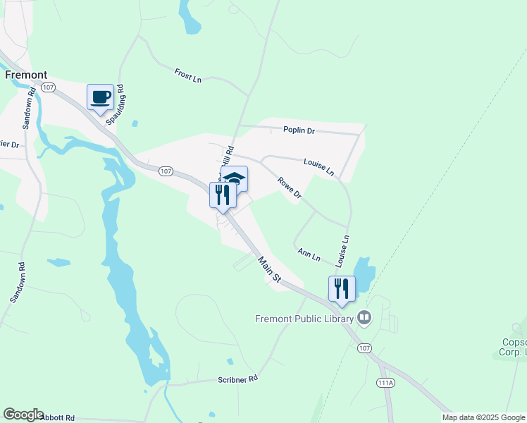 map of restaurants, bars, coffee shops, grocery stores, and more near 442 Main Street in Fremont