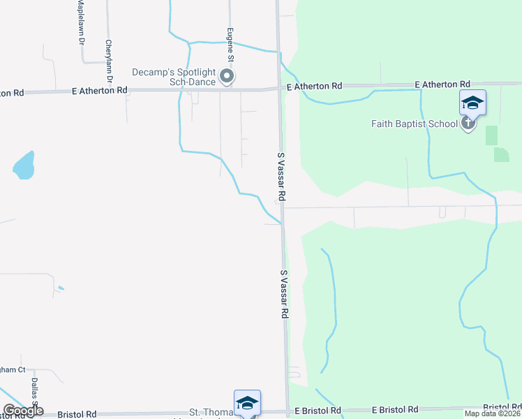 map of restaurants, bars, coffee shops, grocery stores, and more near 3172 South Vassar Road in Burton