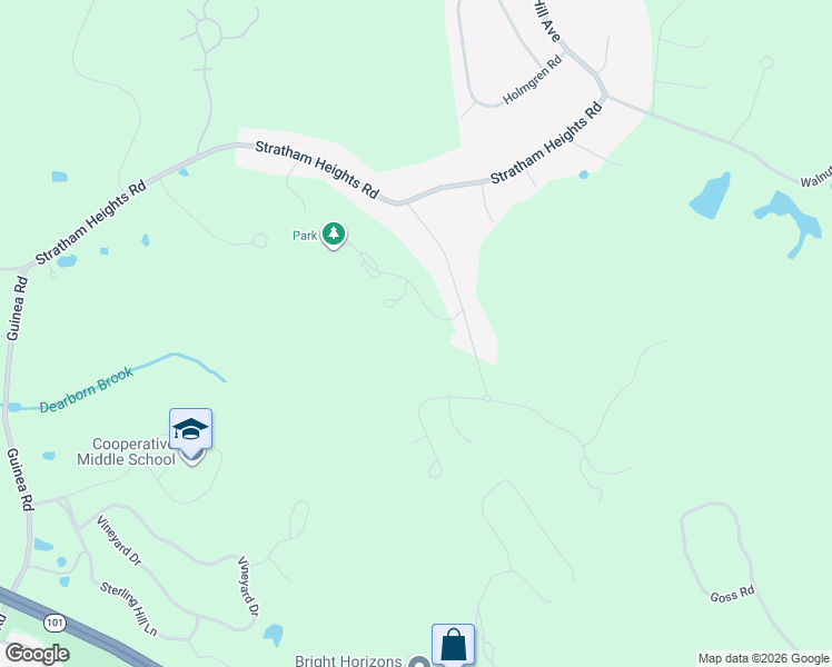 map of restaurants, bars, coffee shops, grocery stores, and more near 33 Thornhill Road in Stratham