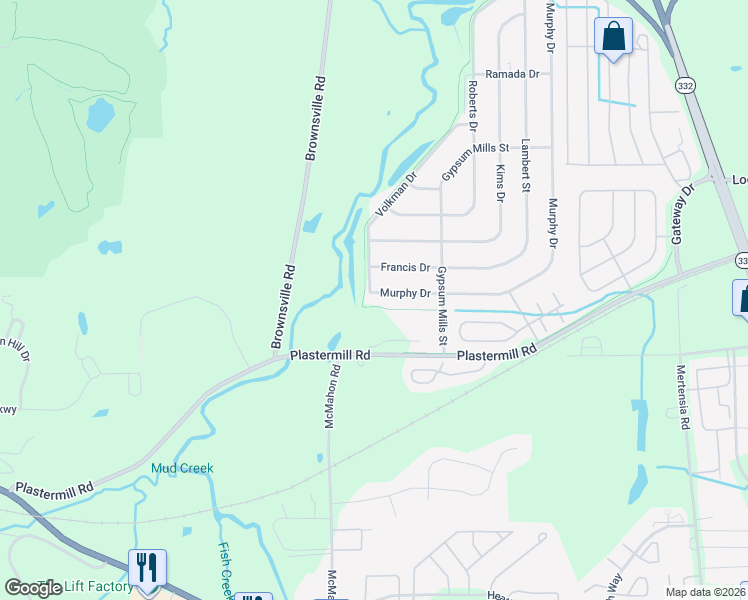 map of restaurants, bars, coffee shops, grocery stores, and more near 6435 Murphy Drive in Victor