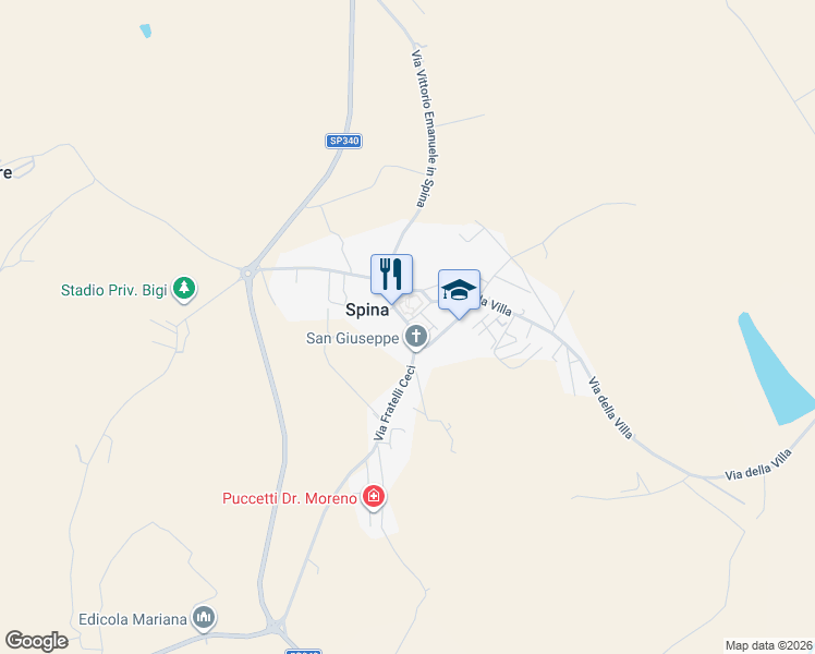 map of restaurants, bars, coffee shops, grocery stores, and more near 1 Via Fratelli Ceci in Spina