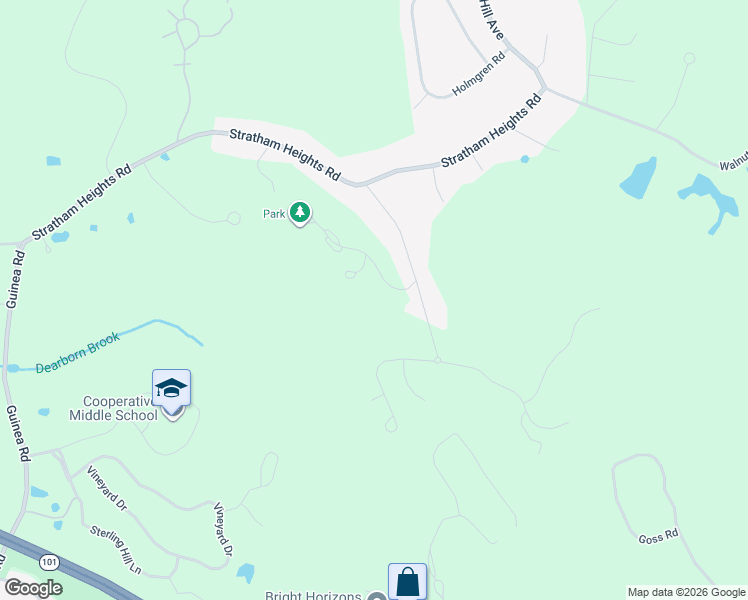 map of restaurants, bars, coffee shops, grocery stores, and more near 33 Thornhill Road in Stratham