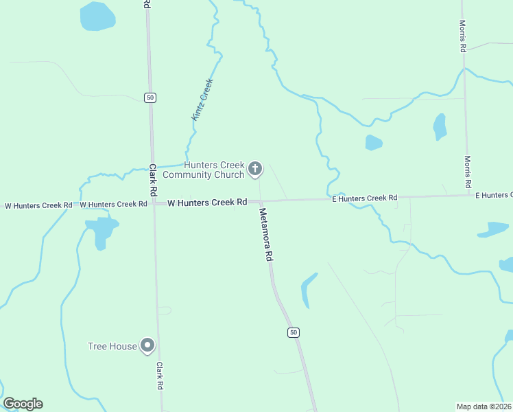 map of restaurants, bars, coffee shops, grocery stores, and more near 25 West Hunters Creek Road in Lapeer