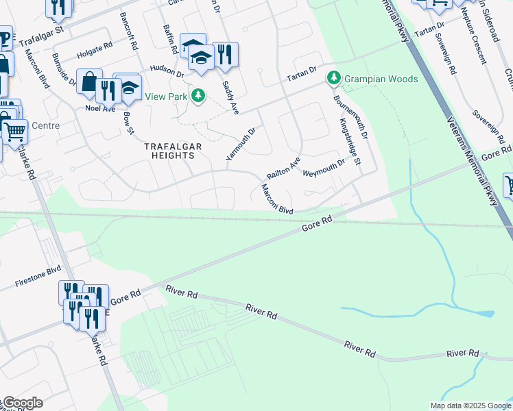 map of restaurants, bars, coffee shops, grocery stores, and more near 33 Railton Court in London