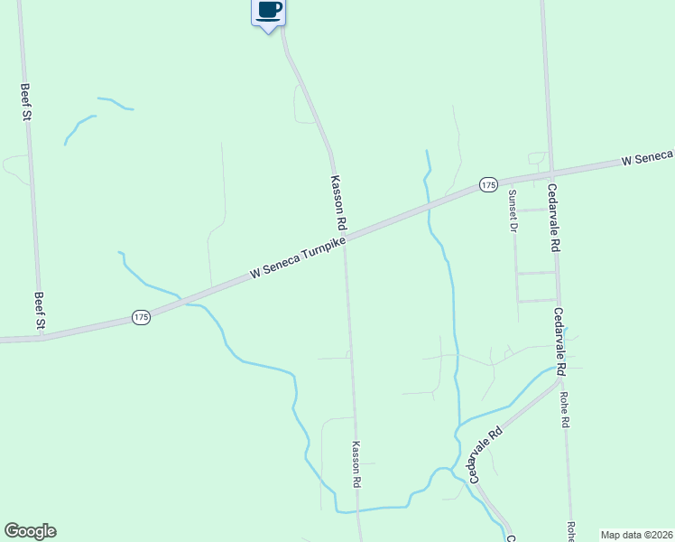 map of restaurants, bars, coffee shops, grocery stores, and more near 4529 Kasson Road in Syracuse