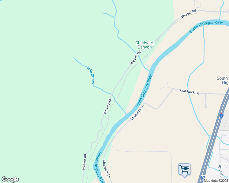 map of restaurants, bars, coffee shops, grocery stores, and more near 2870 Weaver Road in Myrtle Creek