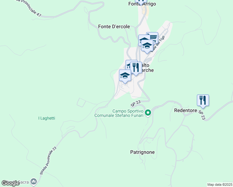 map of restaurants, bars, coffee shops, grocery stores, and more near 15 Via San Rocco in Provincia di Ascoli Piceno