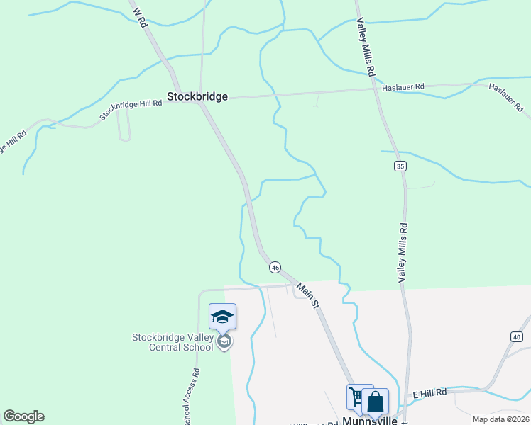 map of restaurants, bars, coffee shops, grocery stores, and more near 5435 West Road in Munnsville