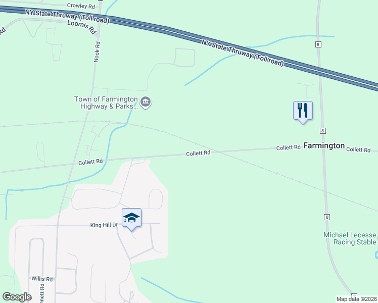 map of restaurants, bars, coffee shops, grocery stores, and more near 5776 Collett Road in Farmington