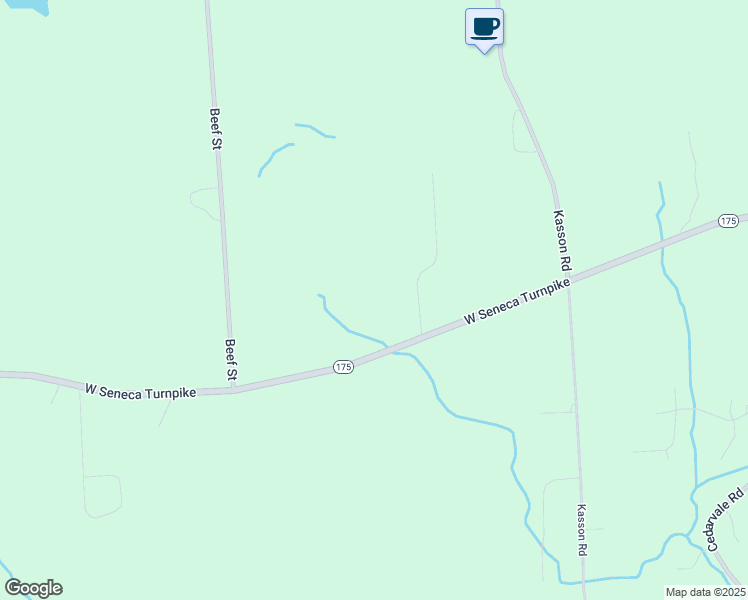 map of restaurants, bars, coffee shops, grocery stores, and more near 3491 West Seneca Turnpike in Syracuse