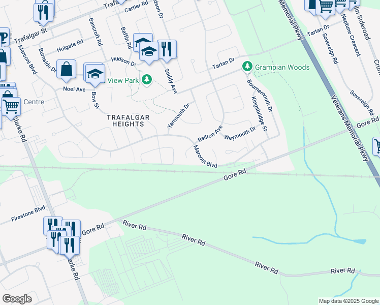 map of restaurants, bars, coffee shops, grocery stores, and more near 33 Railton Court in London