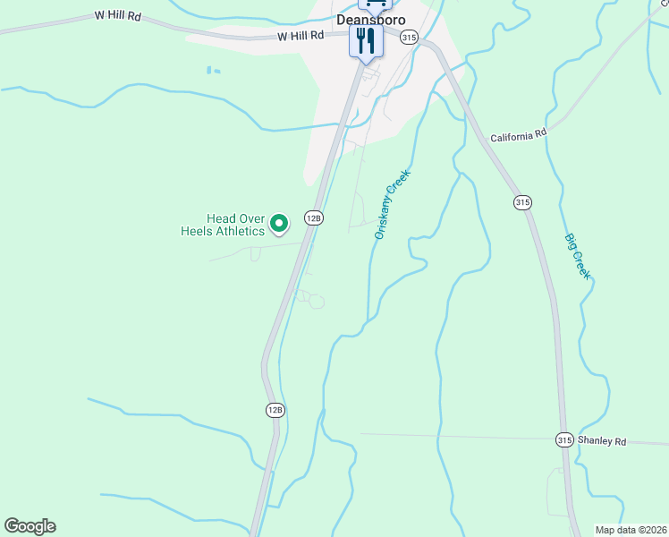 map of restaurants, bars, coffee shops, grocery stores, and more near 6895 Hughes Road West in Deansboro