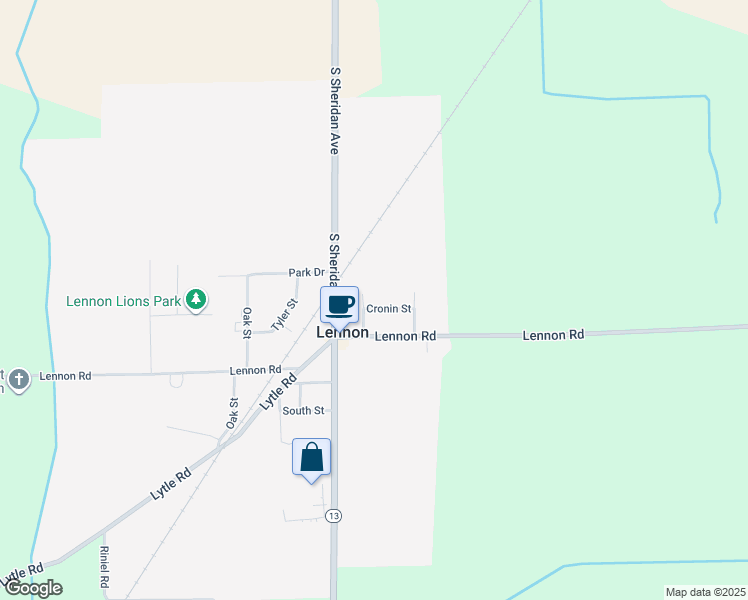 map of restaurants, bars, coffee shops, grocery stores, and more near 12436 Peter B Street in Lennon