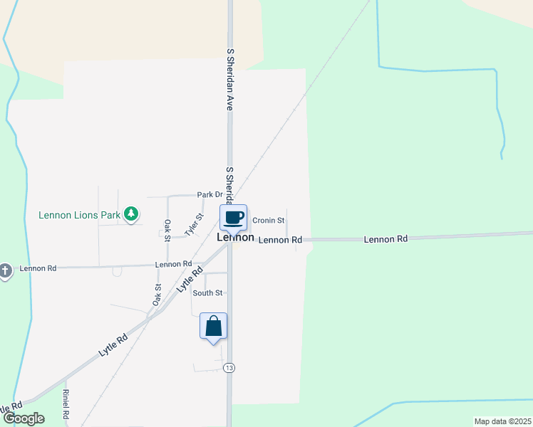 map of restaurants, bars, coffee shops, grocery stores, and more near 12436 Peter B Street in Lennon