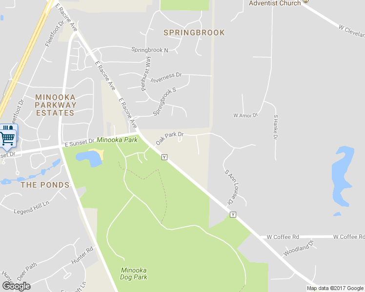 map of restaurants, bars, coffee shops, grocery stores, and more near W221S3170 Oak Circle in Waukesha