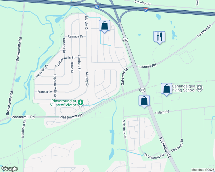 map of restaurants, bars, coffee shops, grocery stores, and more near 1126 Willow Brook Bend in Farmington